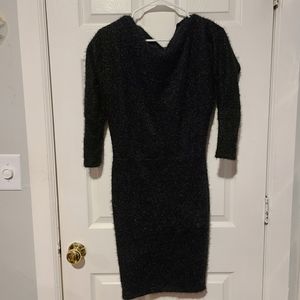Cute Fuzzy Style Black Dress Fashion Nova M